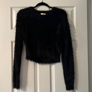 NWT Brandy Melville Furry Black Cropped Sweater, OSFA